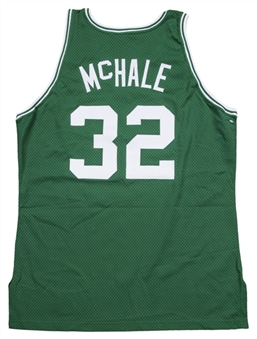 1992-93 Kevin McHale Game Used & Signed Boston Celtics Road Jersey With Johnny Most Memorial Shoulder Band - FINAL SEASON! (MEARS A8 & JSA)